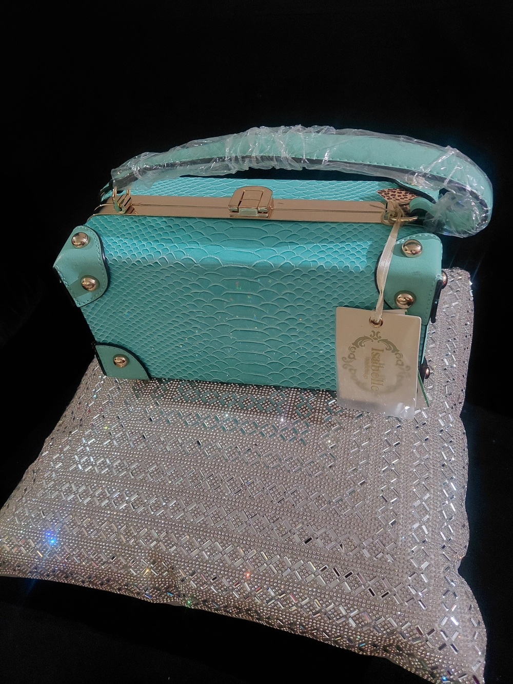 Women’s Structured Box Bag in Aqua